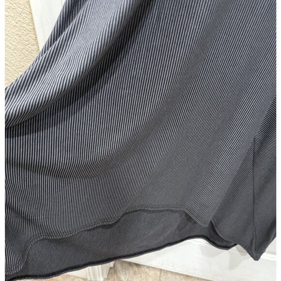 Garnet Hill Maxi Dress Womens Sz Large Gray Striped Long Sleeves Hi-Low Travel - Picture 4 of 9